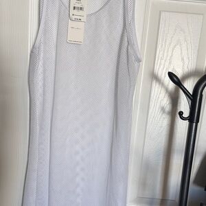 White Mesh Sleeveless Dress